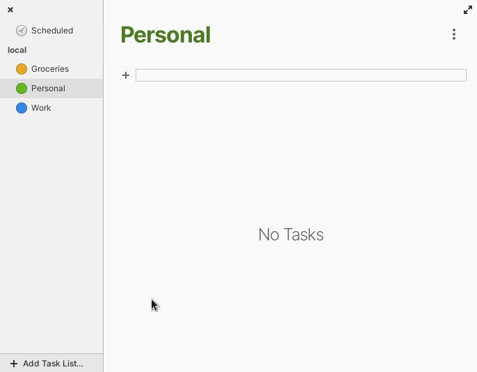 Drag a task to another list